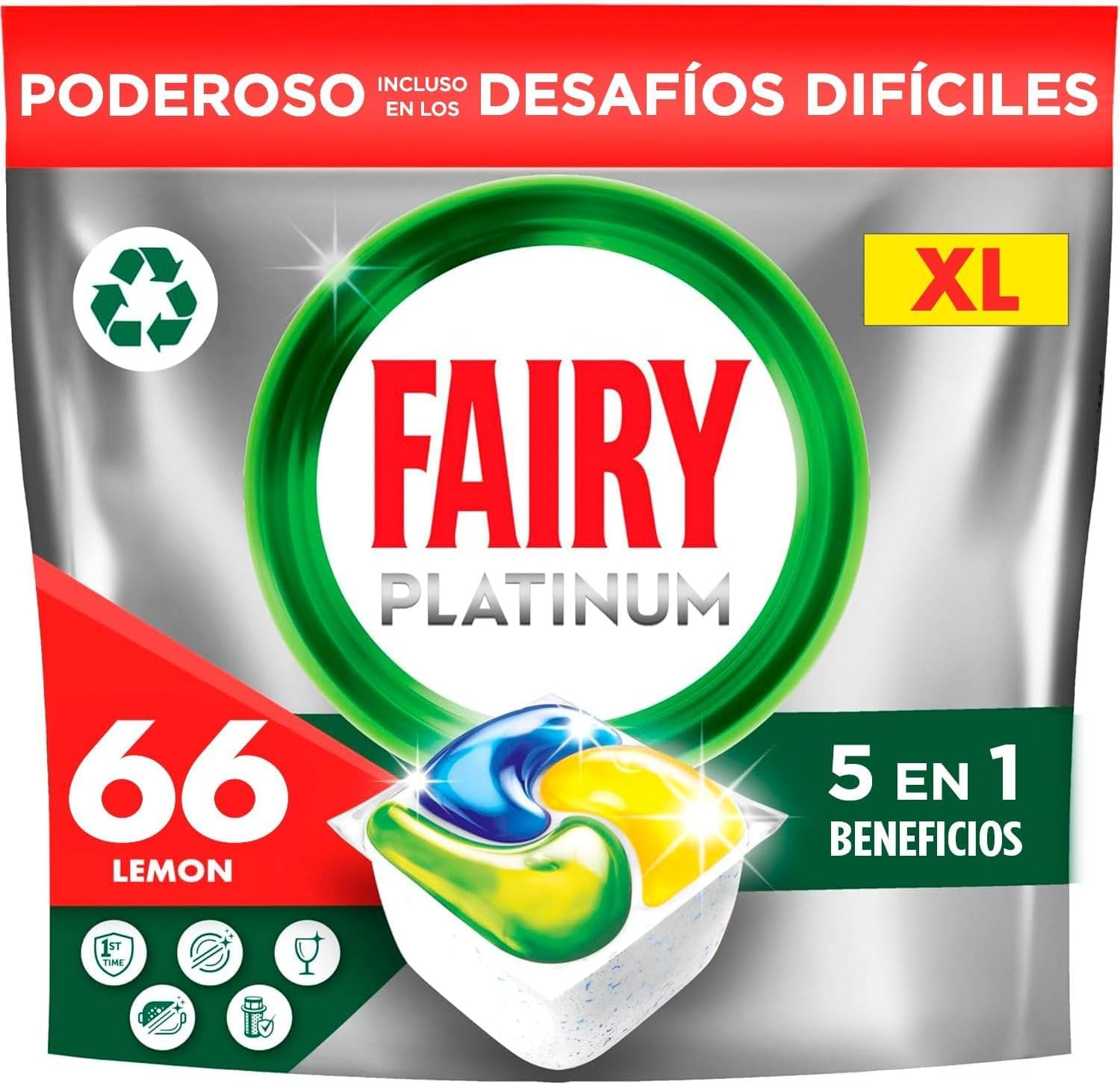 Detalle 2 de FAIRY Platinum 170 capsule pastiglie lavastoviglie
