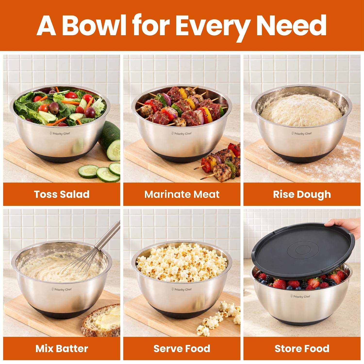 Thumbnail 5 de Priority Chef Premium Mixing Bowls 5 🍲