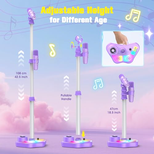 Thumbnail 6 de Dislocati Micrófono para Niños con Altavoz (Morado) – Altura ajustable y conexión inalámbrica