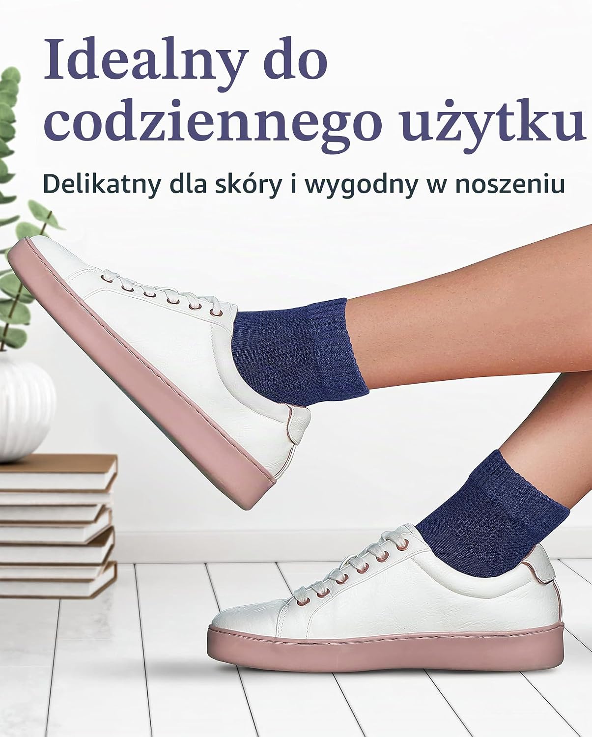 Detalle 2 de Fiera Besa BESA2022BDDA – damskie skarpetki bambusowe do kostki, 4 pary