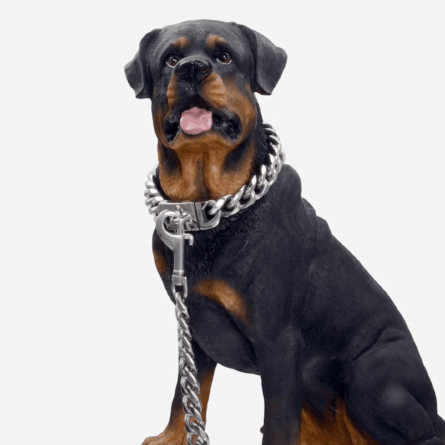 Thumbnail 6 de YOTHIWAD Hundeleine aus Metall (Edelstahl 316L), Schwerlast-Gehtrainingsleine mit Ledergriff – 120 cm