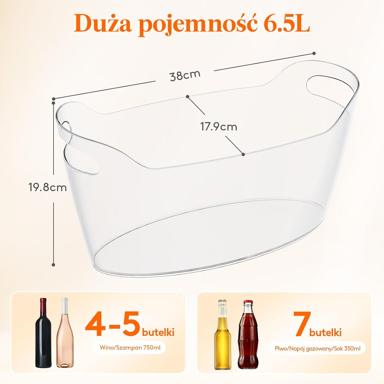 Detalle de Lifewit 24495 – chłodziarka do szampana z uchwytami i łopatką do lodu