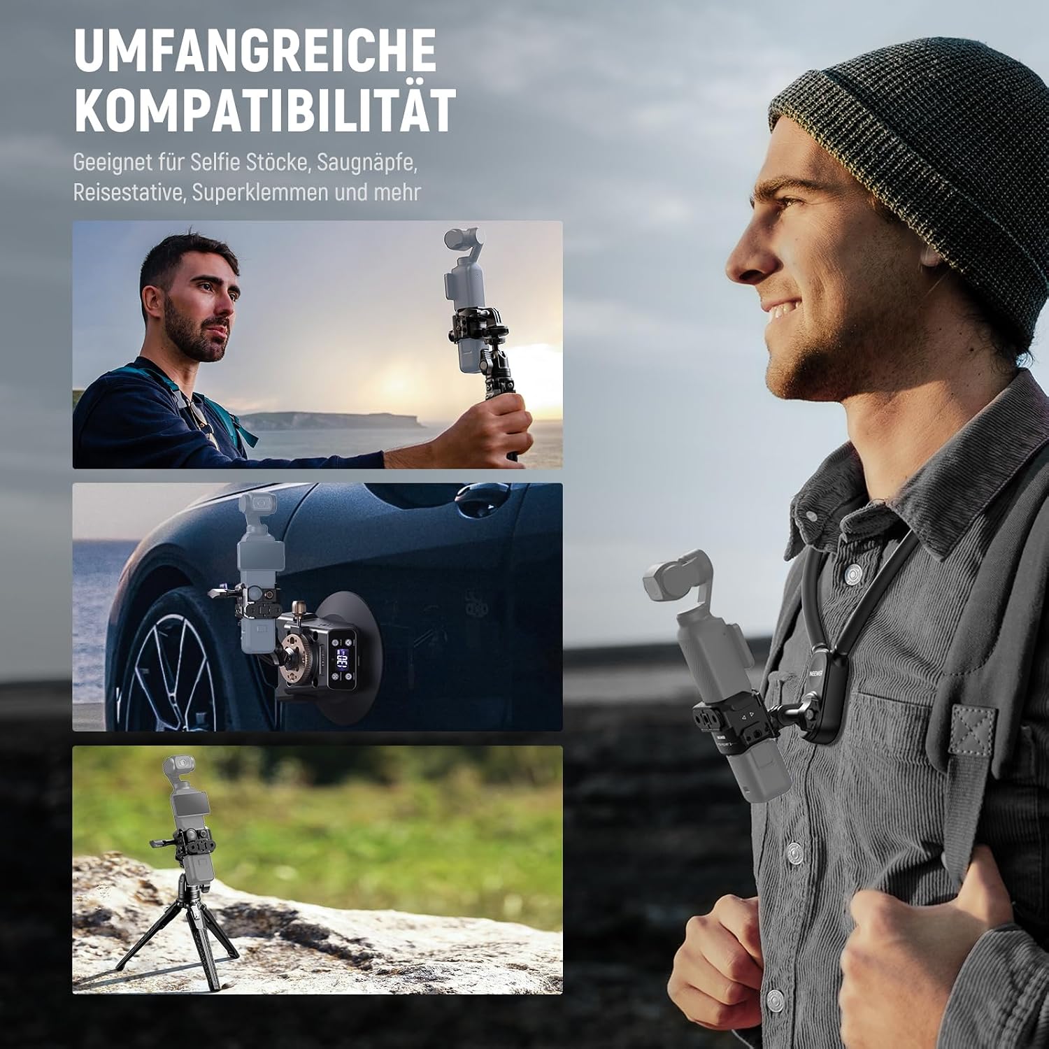 Thumbnail 6 de NEEWER Pocket 3 Käfig Gimbal Videoaufzeichnung – Aluminium-Adapter für DJI Osmo Pocket 3 (Creator Combo AC009 kompatibel)