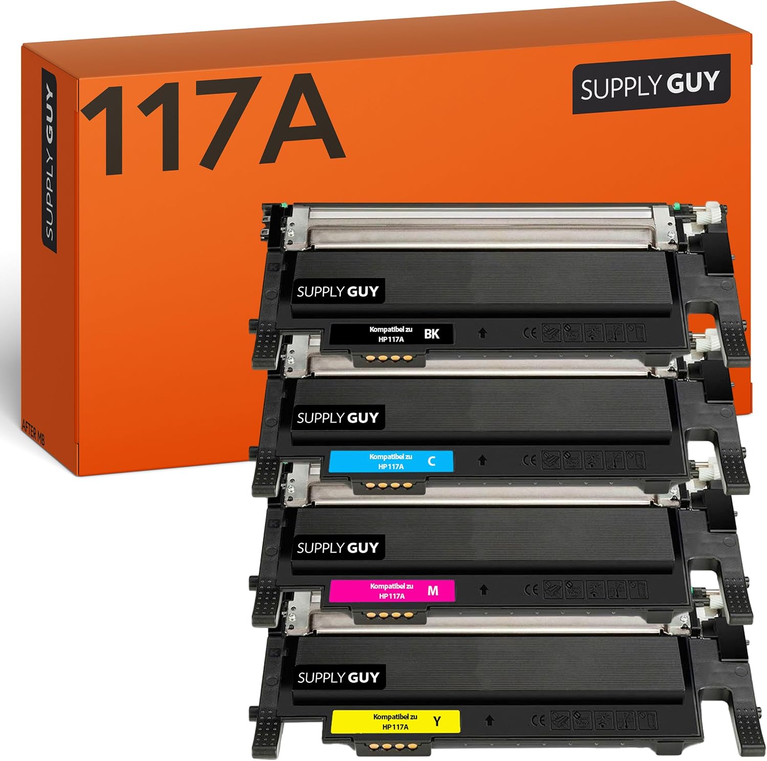 Detalle de Supply Guy 117A Toner Multipack – HP W2070A compatible for Colour Laser MFP series (4 cartridges)