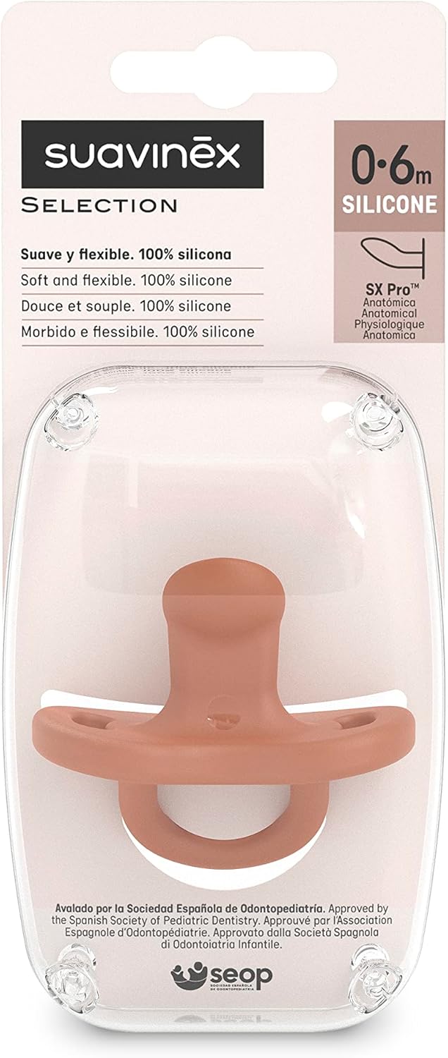 Detalle de Suavinex Ciuccio tutto silicone 0–6 mesi SX Pro, Colour Essence – morbidezza e anatomia per il sonno del neonato
