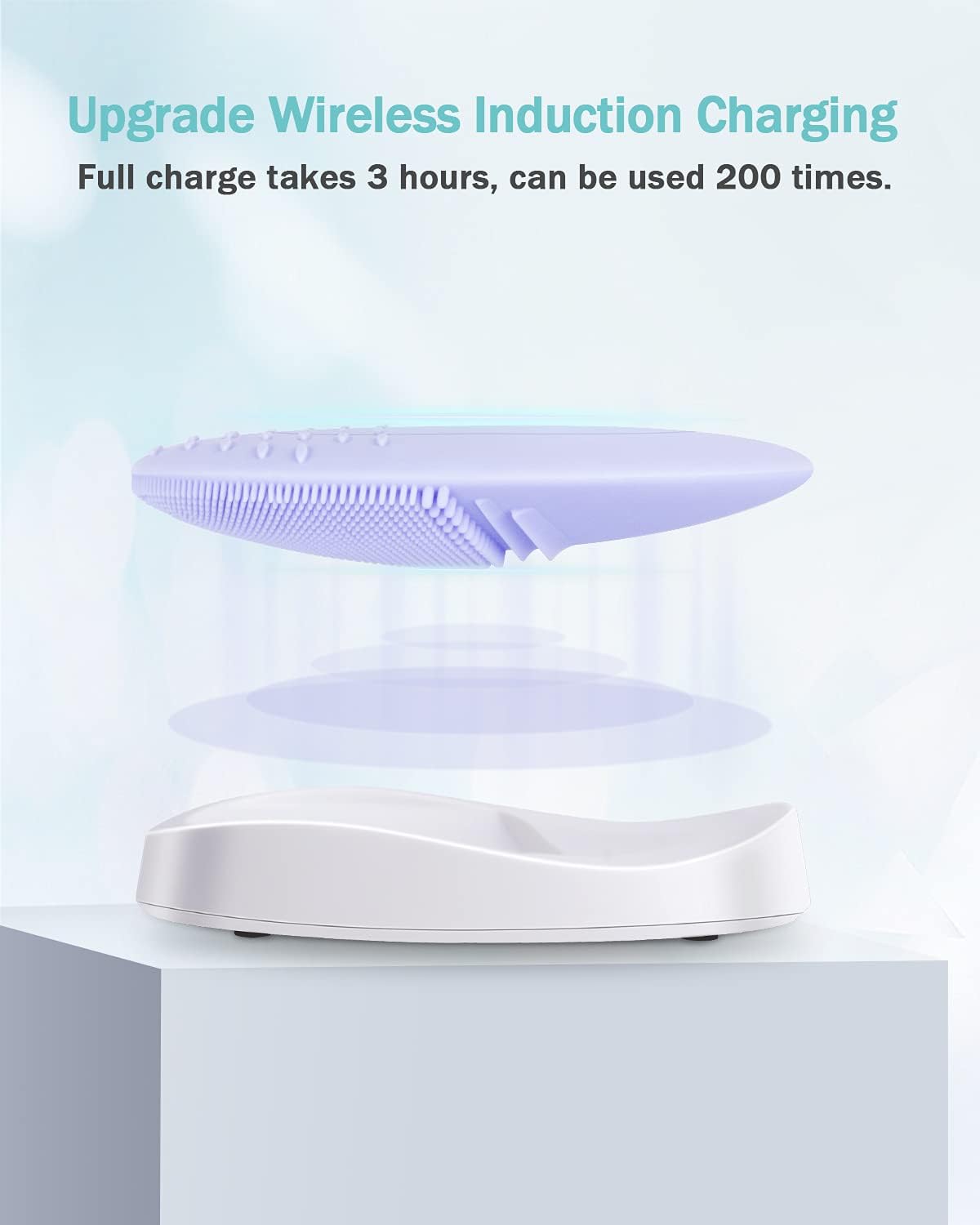 Detalle 2 de EZBASICS KD303 Silicone Sonic Facial Cleansing Brush, Violet, Waterproof