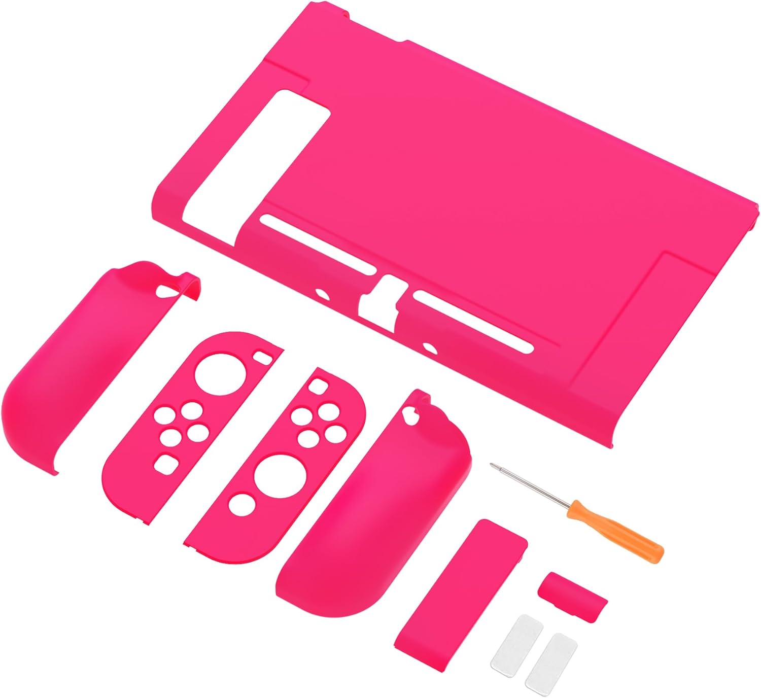 Detalle de PlayVital Upgraded Dockable Case Grip Cover for Nintendo Switch – Bright Pink