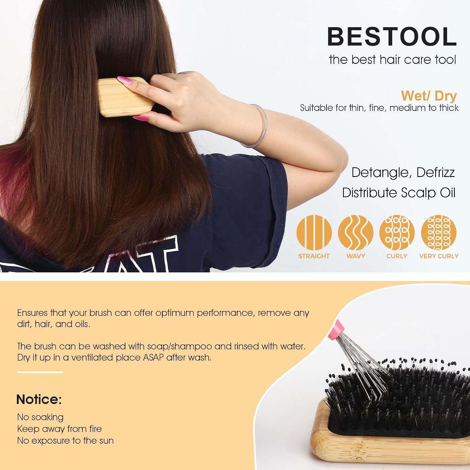 Detalle 2 de BESTOOL Petite brosse cheveux 1 carré