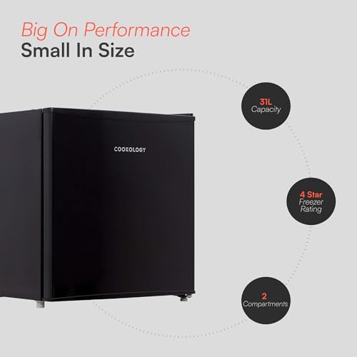 Thumbnail 2 de Cookology 31L Tabletop Mini Freezer - Adjustable Legs - Black