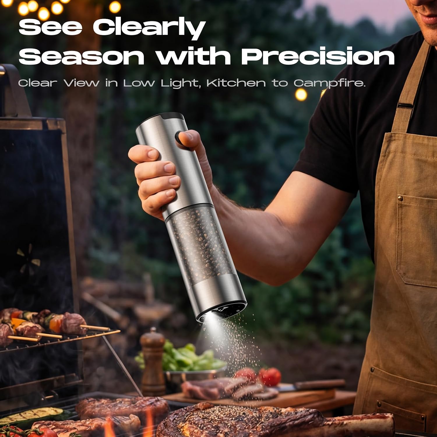 Detalle 2 de ioion KYMQ-43B-H01-BS Electric Salt and Pepper Grinders with LED, 5 Settings