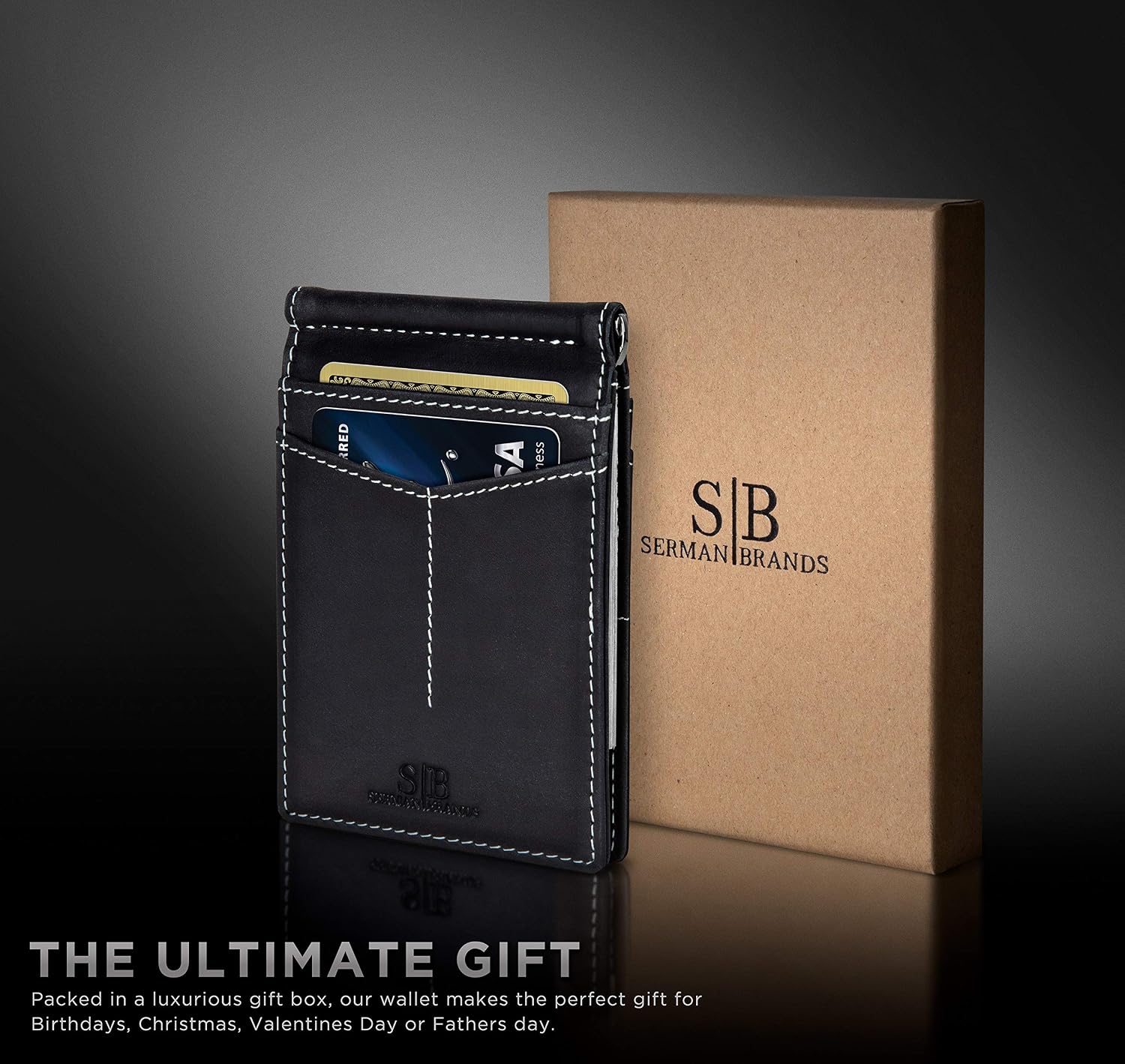 Detalle 2 de SERMAN BRANDS RFID-Blocking Bifold Wallet in Full-Grain Leather