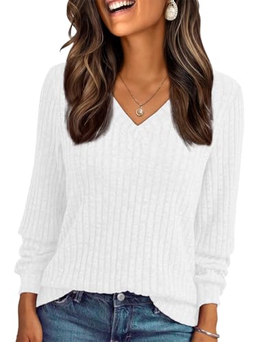 Detalle de Haslike T-shirt col V côtelé femme