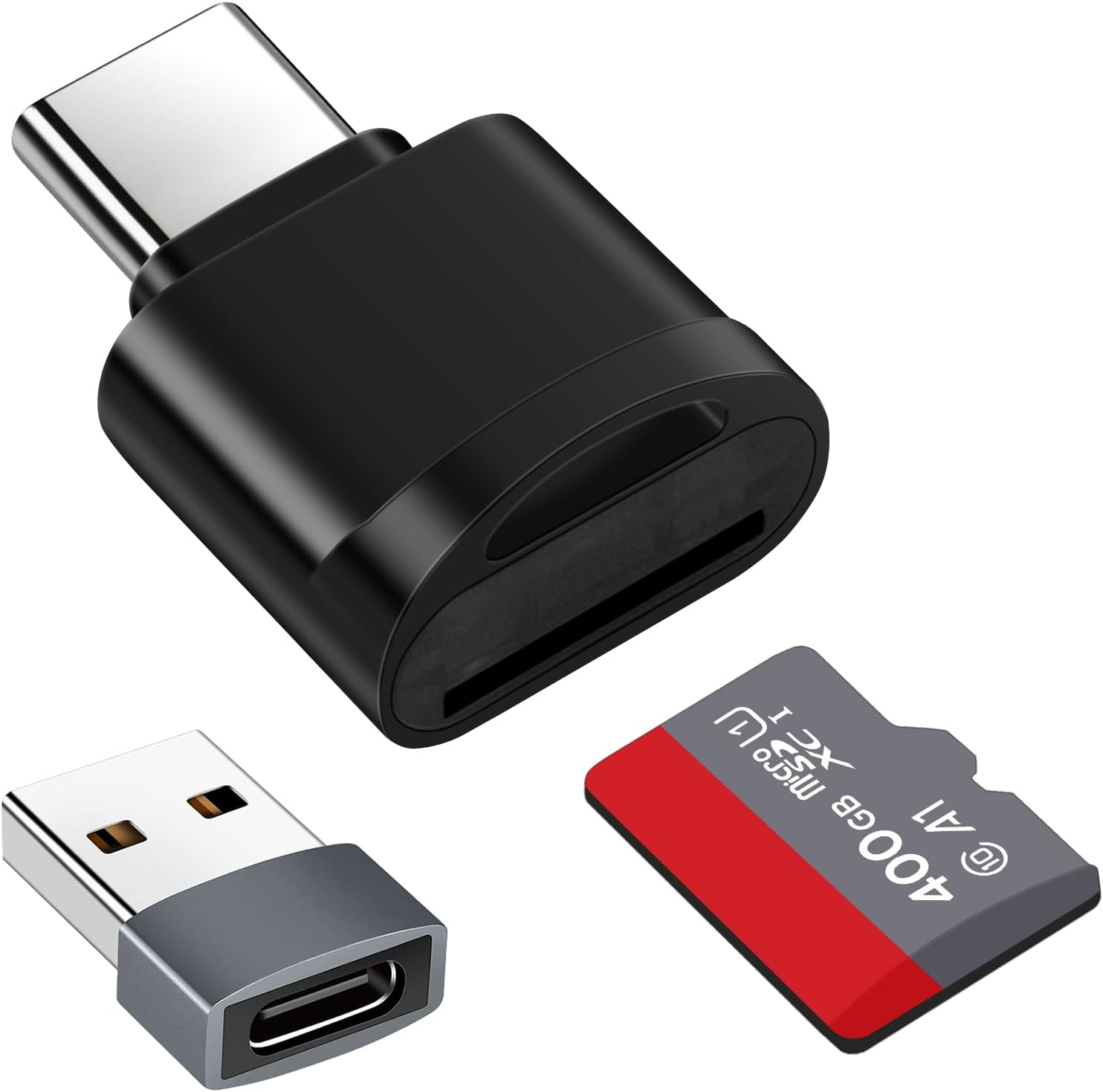 Detalle de Seminer TF-Crad-Reader-BK microSD card reader with USB-C and plug-and-play