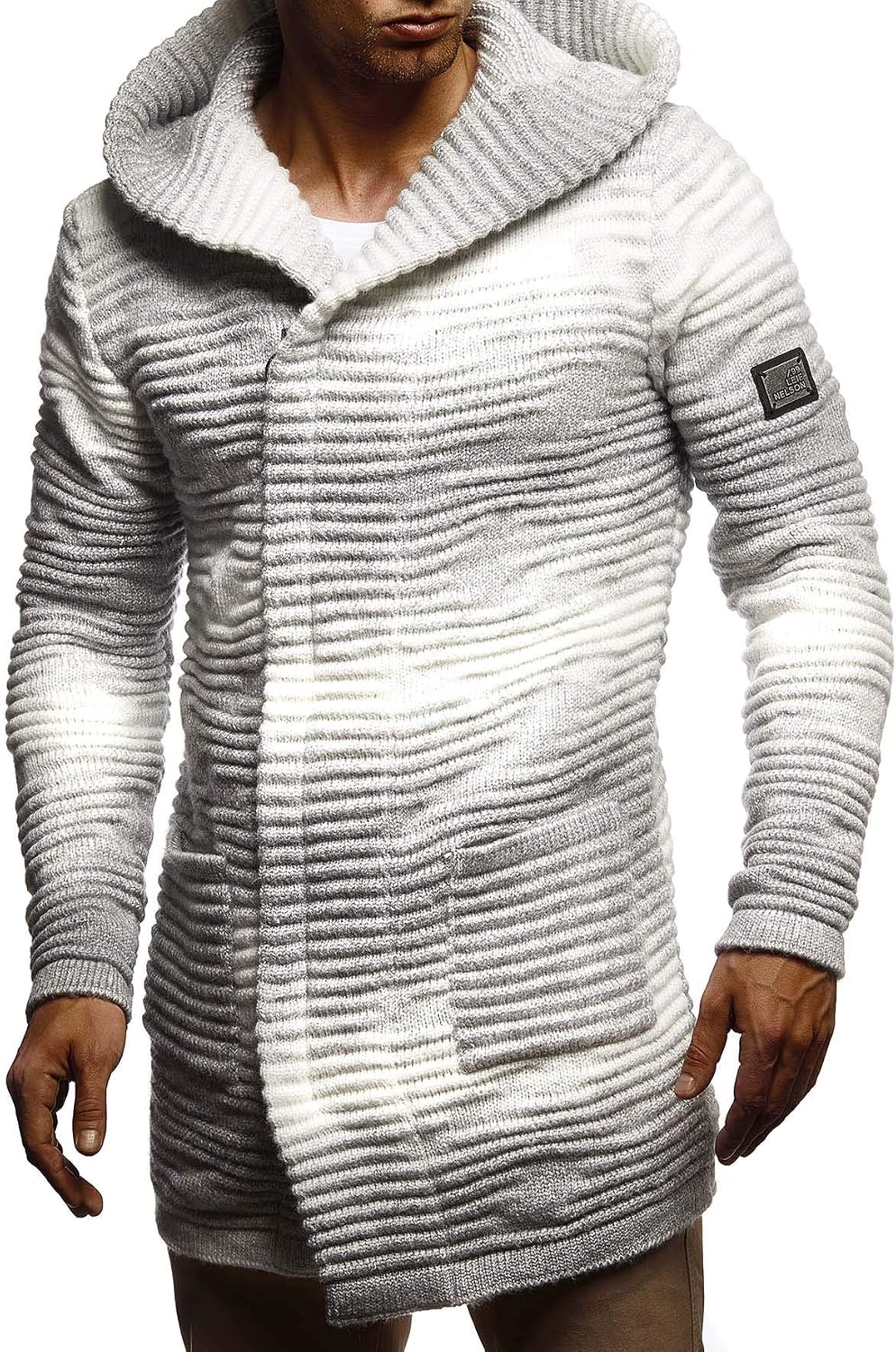 Detalle 2 de Leif Nelson Veste en tricot à capuche pour homme LN5715