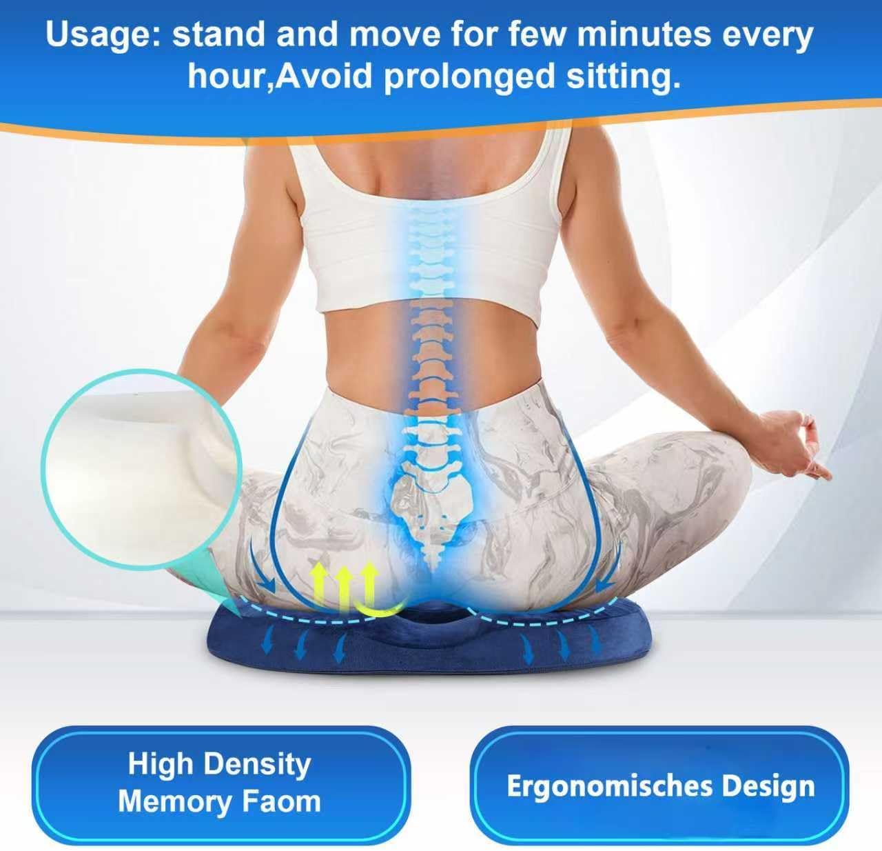 Detalle de Ecosafeter Coussin Donut Ergonomique en Mousse à Mémoire de Forme – Soutien Coccyx et Confort Durable