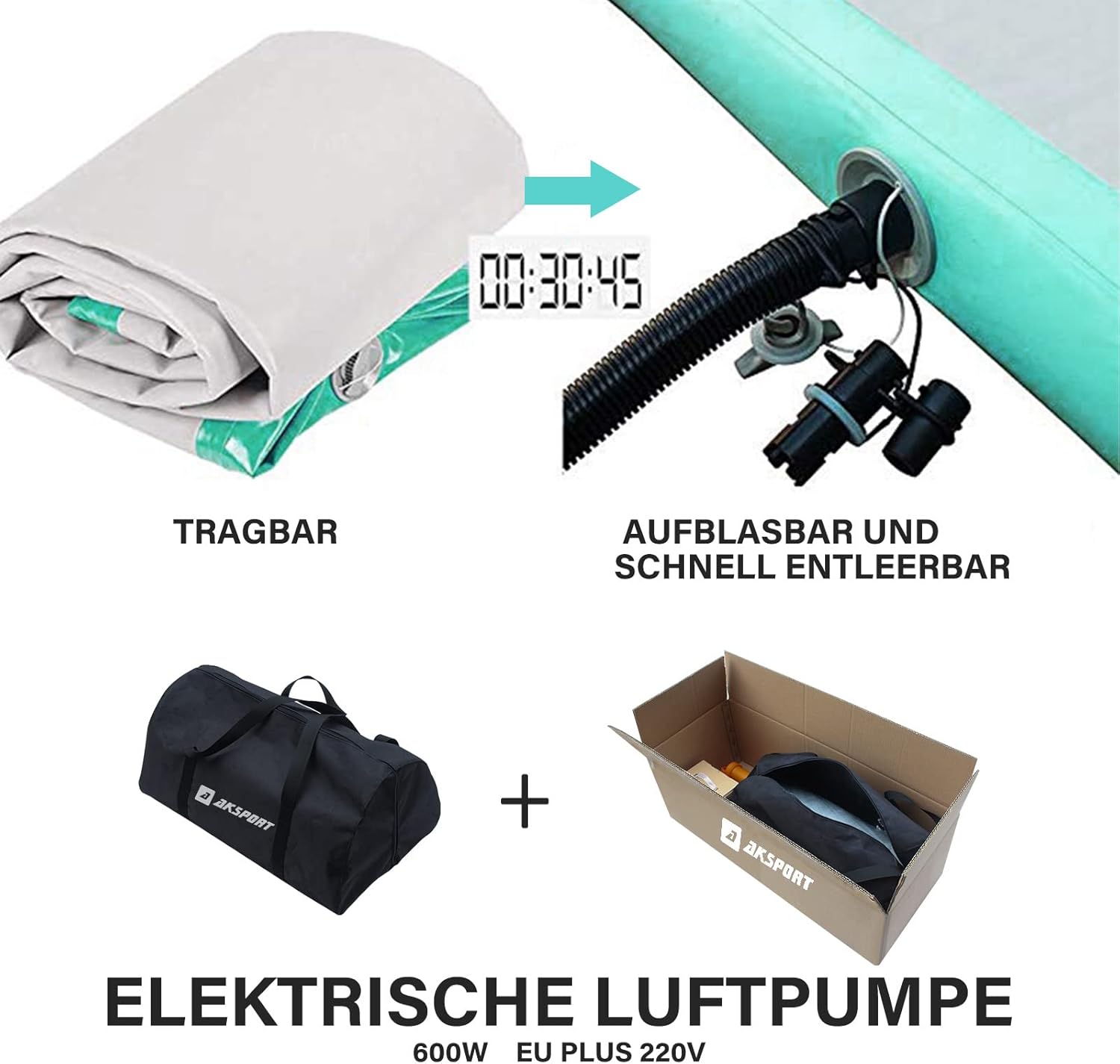 Thumbnail 3 de AKSPORT Air Matte Track Tumbling Matte 4 m Gymnastikmatte 🤸
