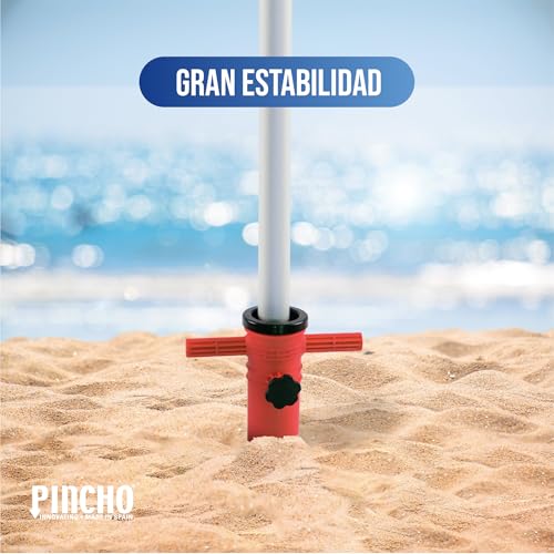 Detalle de Pincho Soporte Sombrilla Playa – Base de Alta Resistencia con Tornillo de Fijación, Ajustable hasta 35 mm