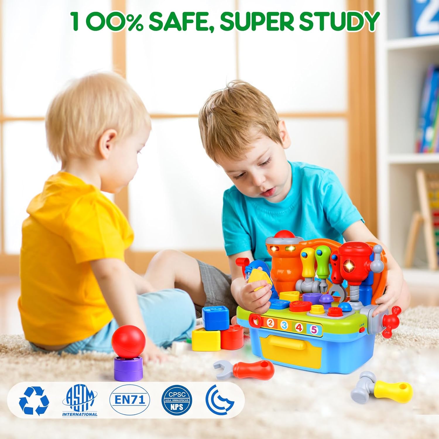 Thumbnail 6 de ORWINE Musical Toddler Tool Bench for 1-Year-Old Boys (Montessori Engineer Pretend Play)