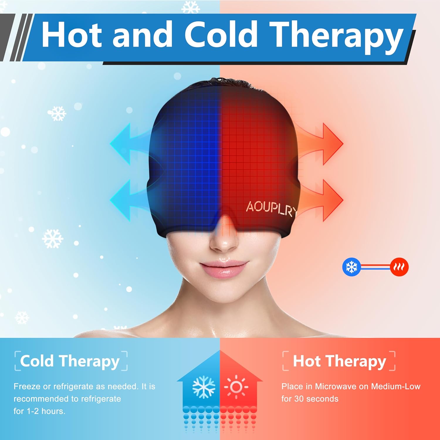 Thumbnail 4 de Migraine Relief Cap: 360° Gel Surround Wearable for Hot & Cold Therapy