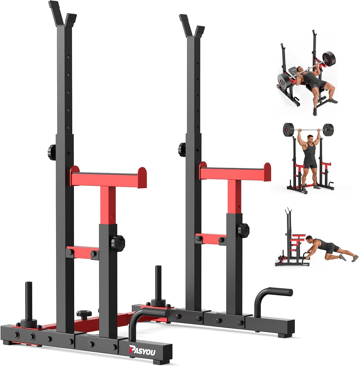 PASYOU Squat Rack Palestra Multifunzione: rack regolabile per squat, panca e allenamento completo