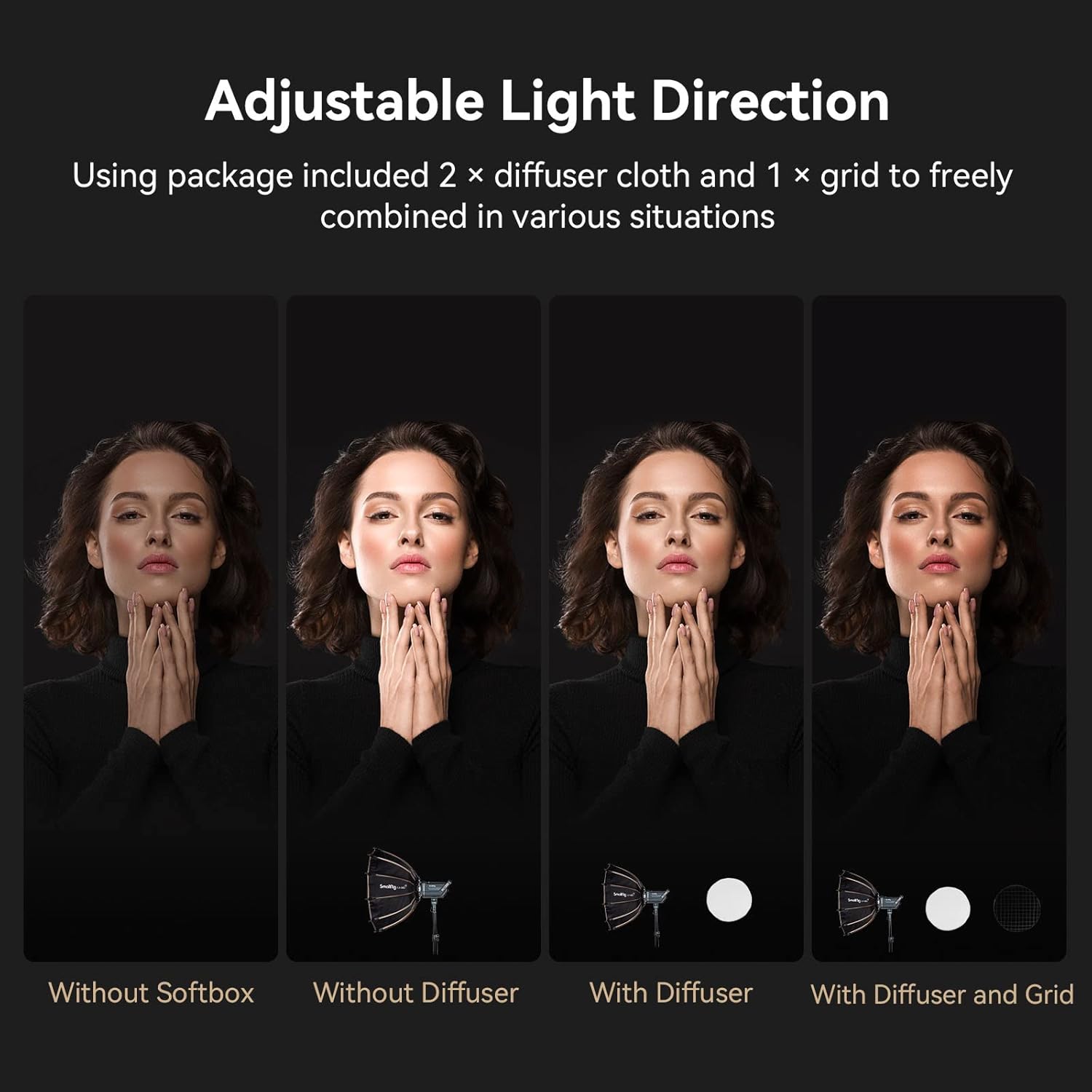 Thumbnail 3 de SMALLRIG Parabolic Softbox 85 cm à fixation rapide Quick Release pour Bowens Mount COB (LA-D85-4158)