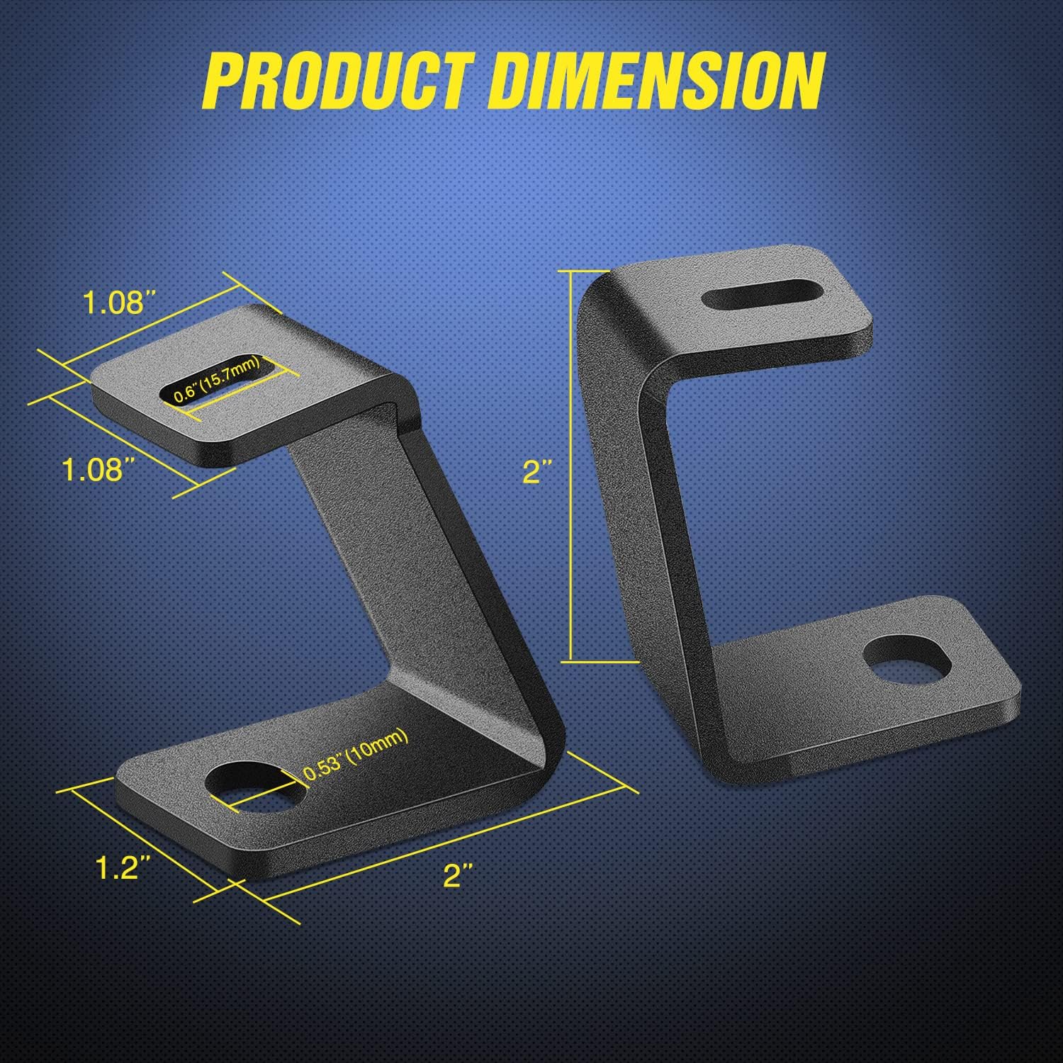 Thumbnail 5 de Nilight Ditch Light Bracket for F150 Hood Mounts