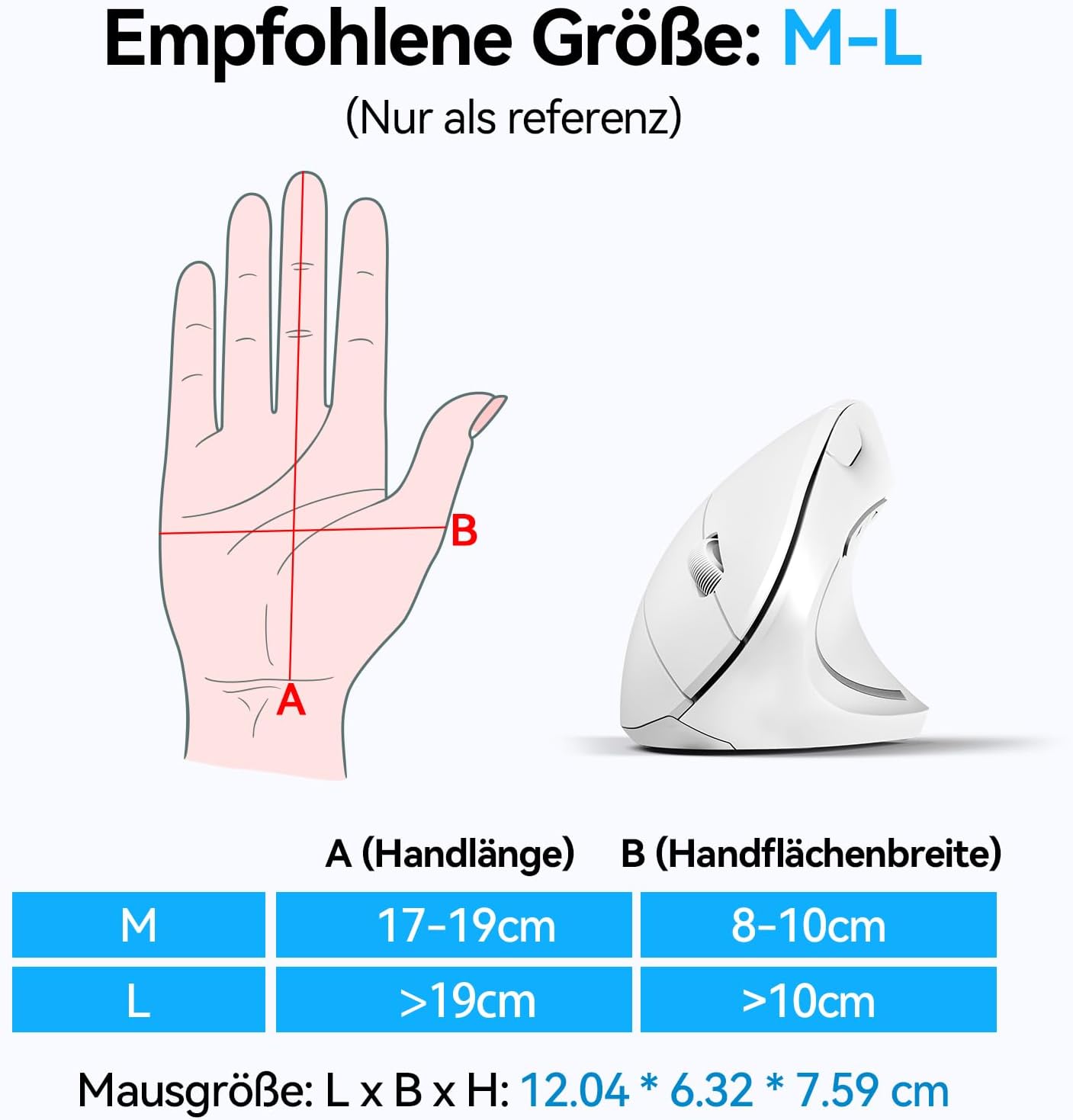Thumbnail 6 de TECKNET ergonomische vertikale Bluetooth-Maus mit 3 Geräten (BT+BT+USB) und 6 DPI-Stufen