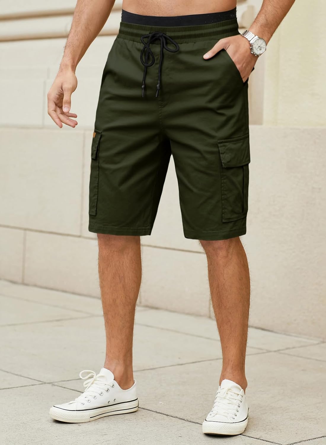 Detalle de JMIERR Kurze Hosen Herren Baumwolle Cargo Shorts – vielseitig & praktisch für Sommeraktivitäten