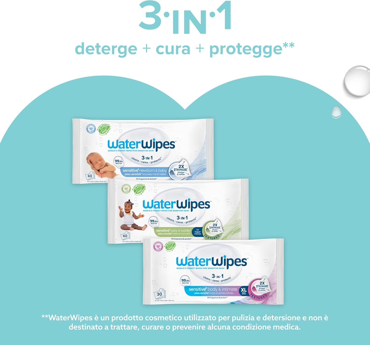 Thumbnail 6 de WaterWipes Sensitive+ On The Go 100 pezzi salviettine umidificate