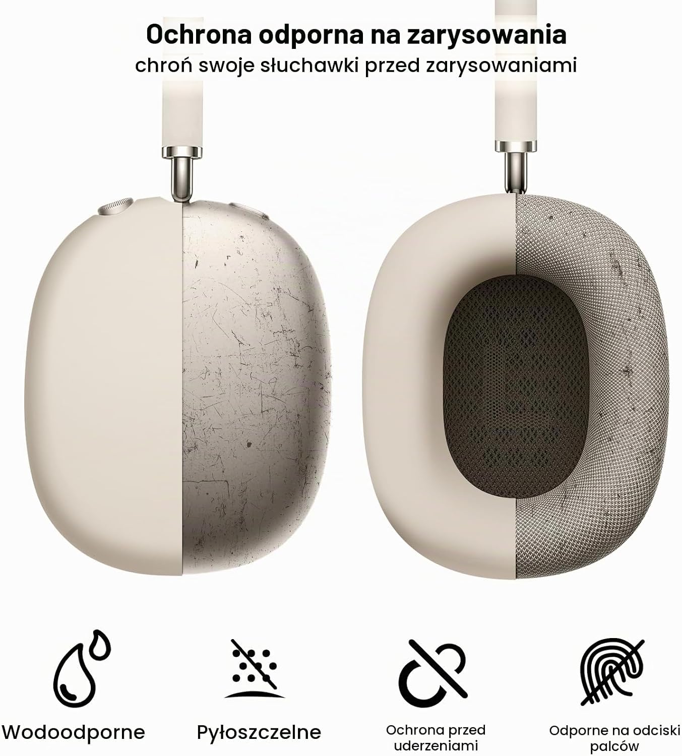 Detalle 1 de Ainiv silikonowe etui 3 w 1 do AirPods Max, Starlight