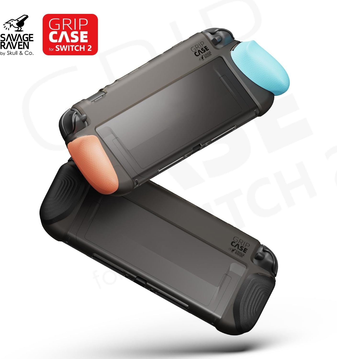 Thumbnail 1 de Savage Raven GripCase Bundle für Nintendo Switch 2 – Dockbares Schutzzubhör mit wechselbaren Griffen, großem MaxCarry Case (Neon Blau & Rot)