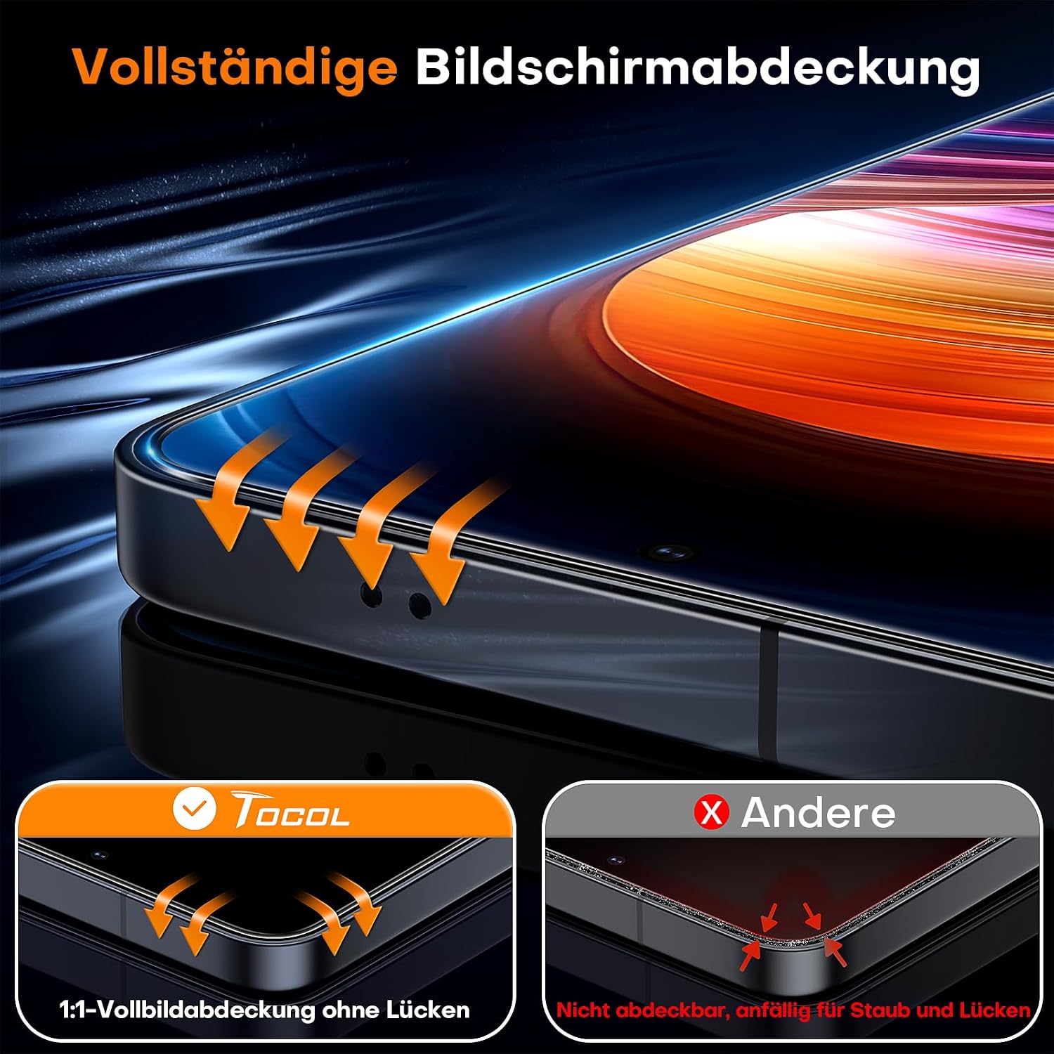 Thumbnail 4 de TOCOL Galaxy S25 Displayschutz 6,2 Zoll