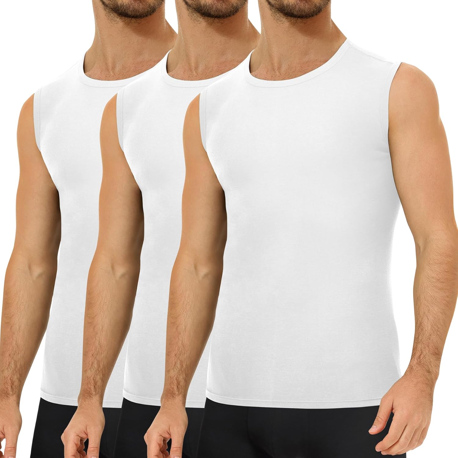 Detalle de Falechay 3er Pack Unterhemd Herren 100% Baumwolle