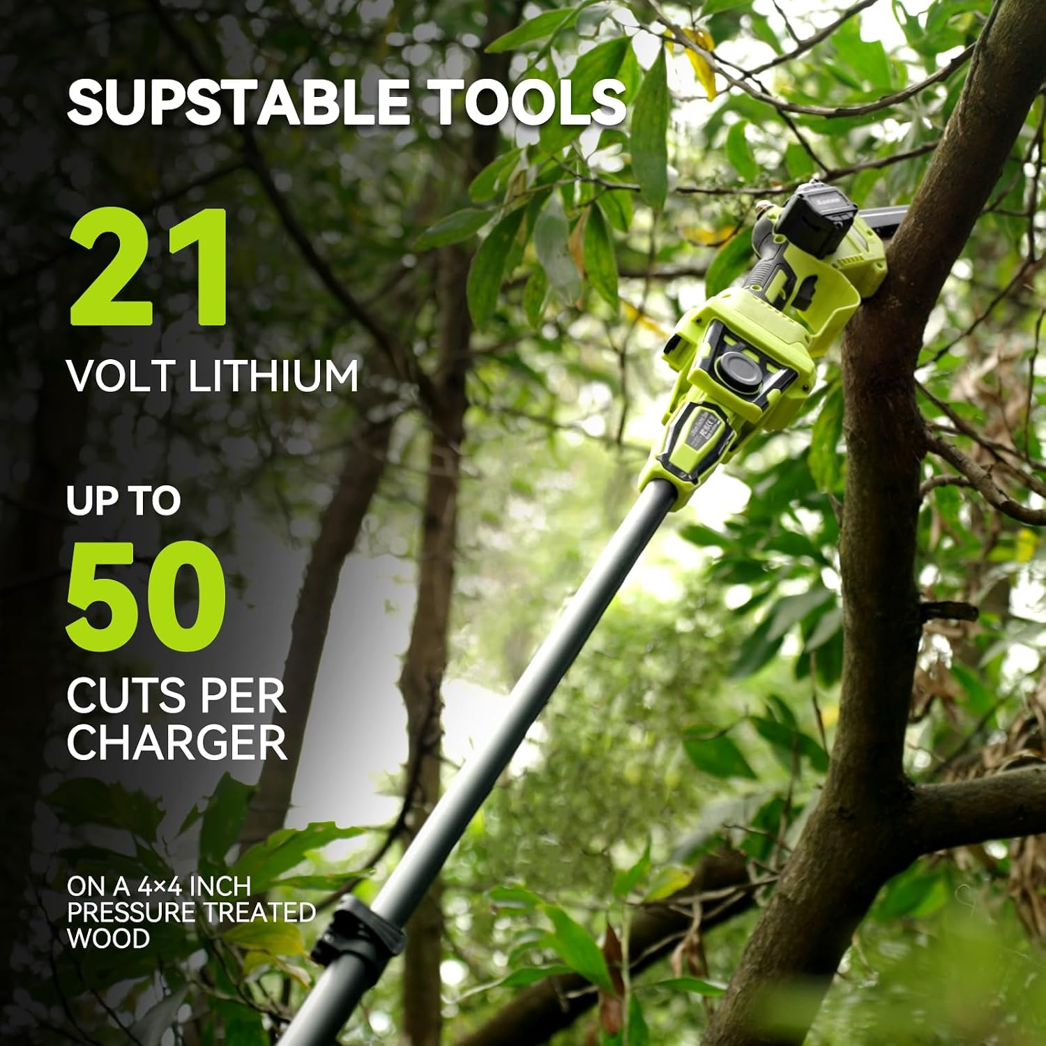 Detalle de Supstable 2-in-1 Cordless Pole Saw 15 ft, 6" 🌳