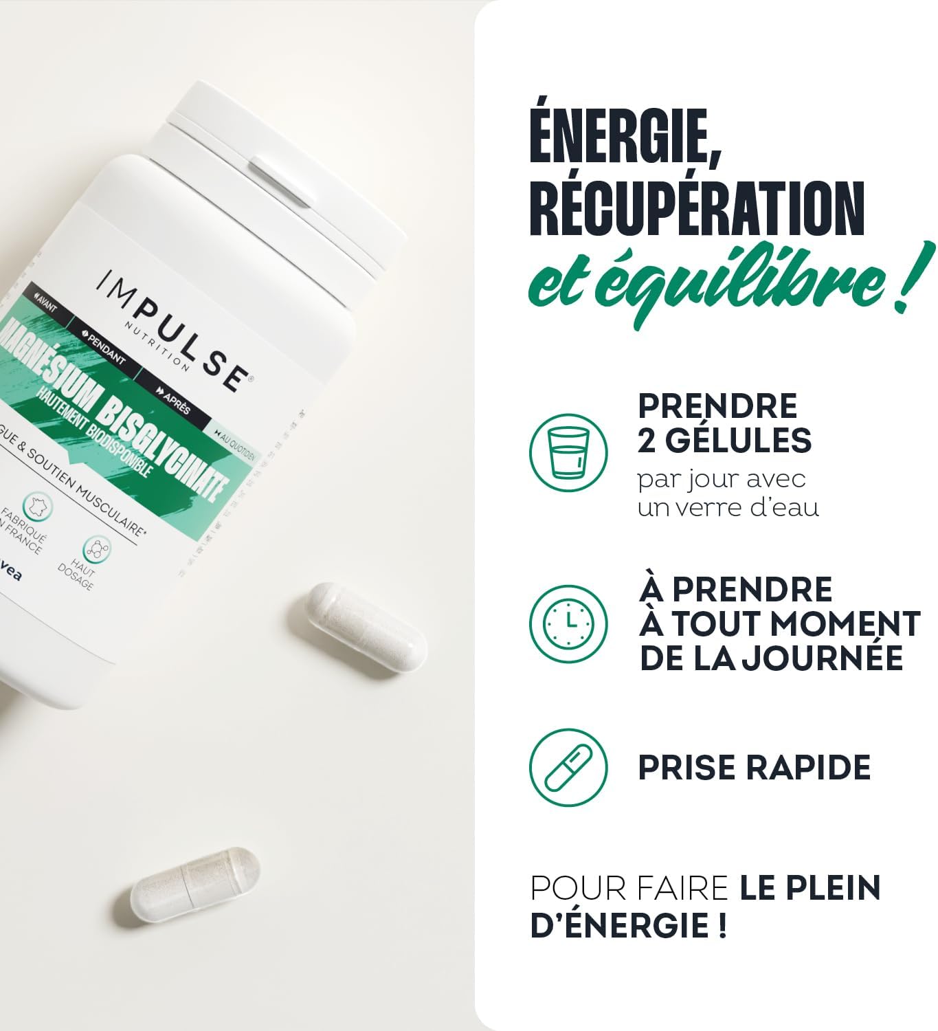 Thumbnail 4 de IMPULSE NUTRITION Magnésium bisglycinate 60 gélules 💊