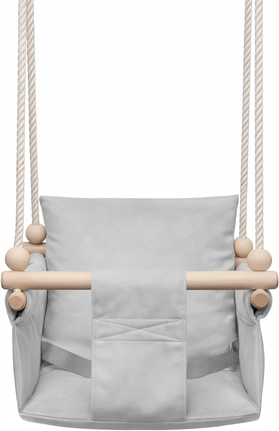 Detalle de Altalena per bambini MAMOI con cintura di sicurezza (6–36 mesi) max 20 kg, montaggio a soffitto per interni