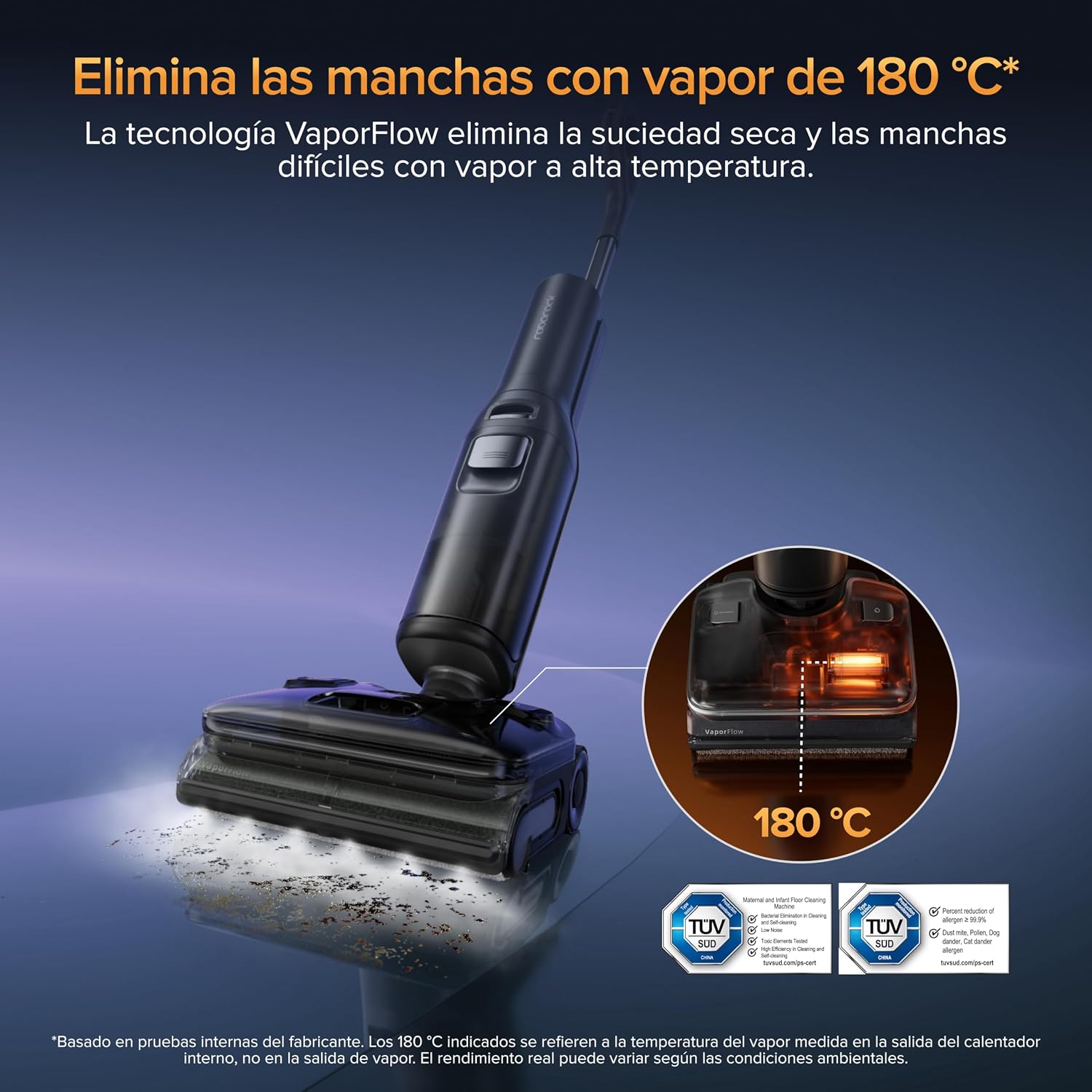 Detalle 2 de roborock F25 Ultra aspiradora a vapor 180°