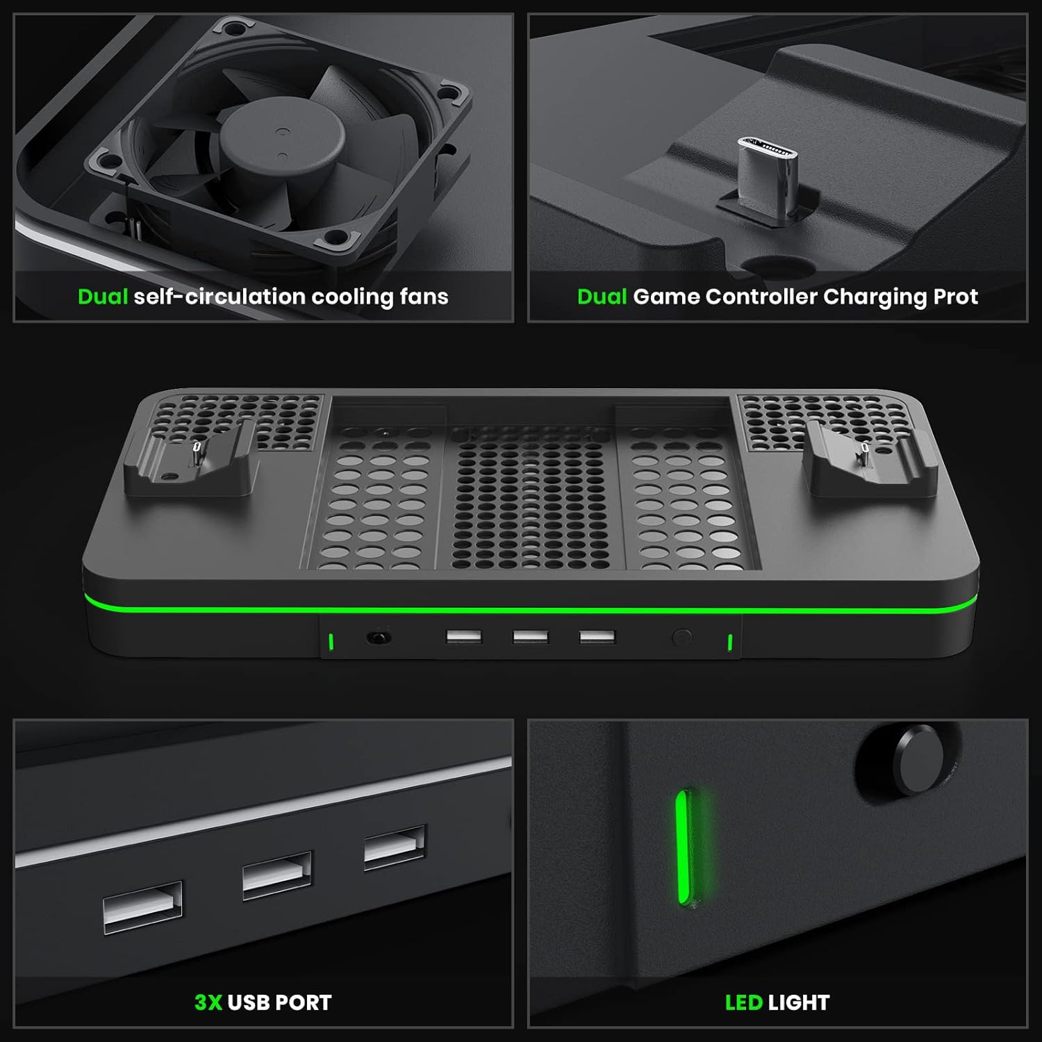 Thumbnail 2 de CODOGOY Charging Stand with Cooling Fan for Xbox Series X|S and Controllers (Vertical Dock)