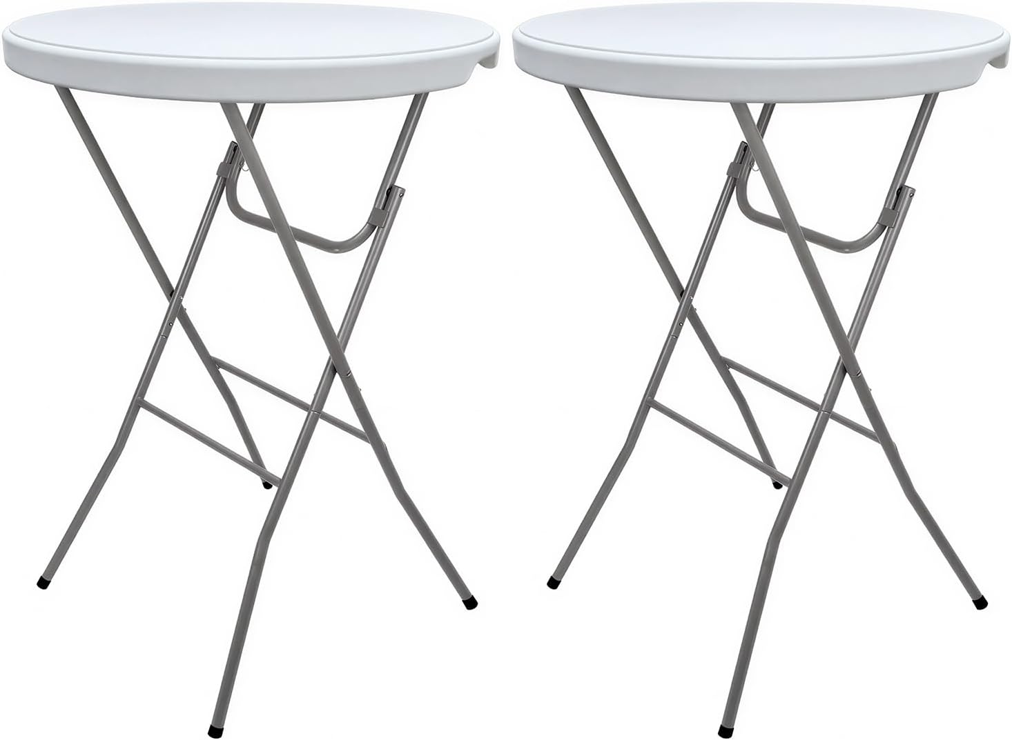 Detalle de Lakhow LA70-2 2-Pack Folding Cocktail Tables, 28-Inch White Bar-Height