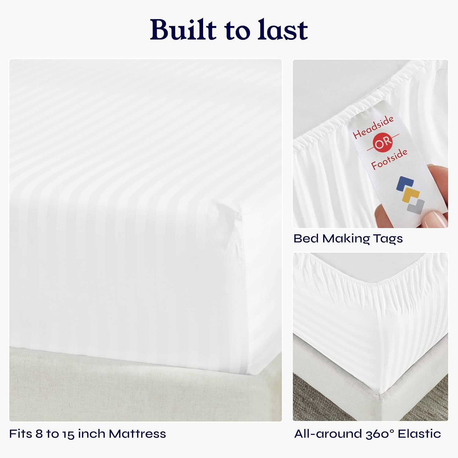 Detalle 2 de Split King Sateen Sheets, 500 Thread