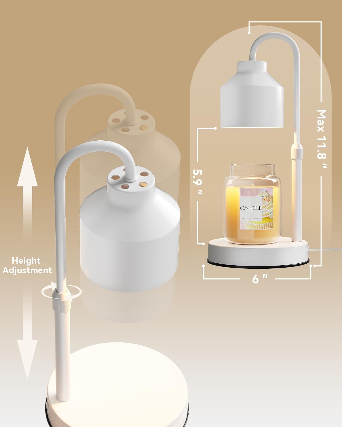 Detalle de Lisunar Candle Warmer Lamp, White