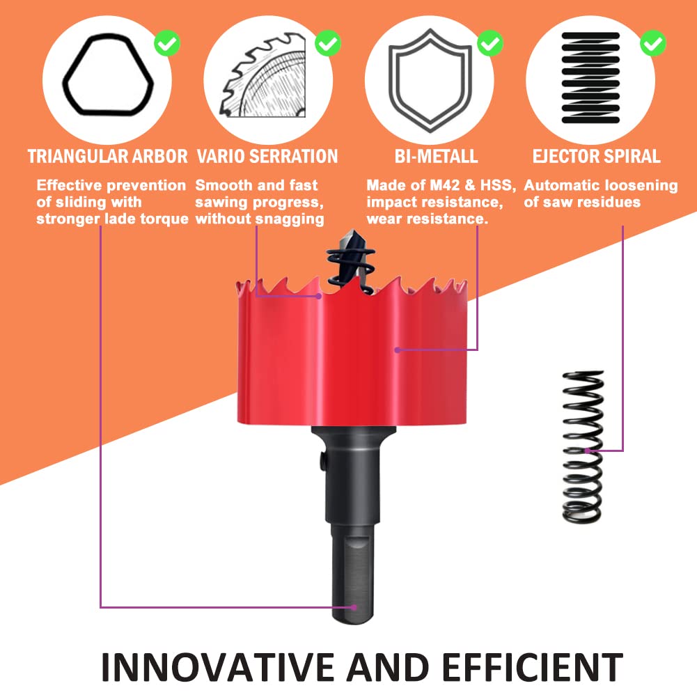 Thumbnail 1 de GARHWAL Bi-Metal Hole Saw 80 mm with Arbor and Pilot Bit – Smooth Cutting for Wood, Drywall, Plastic, and More