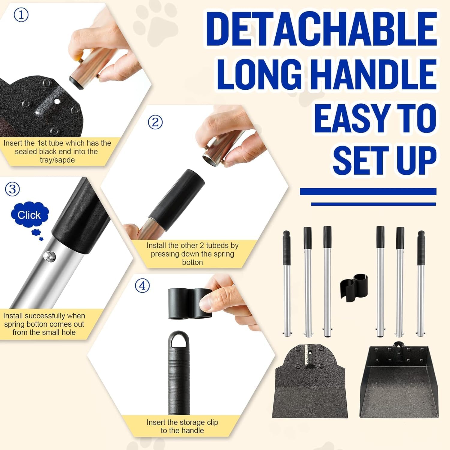 Thumbnail 4 de Dog 2 Pack Poop Scoop Adjustable Long Handle for Dogs