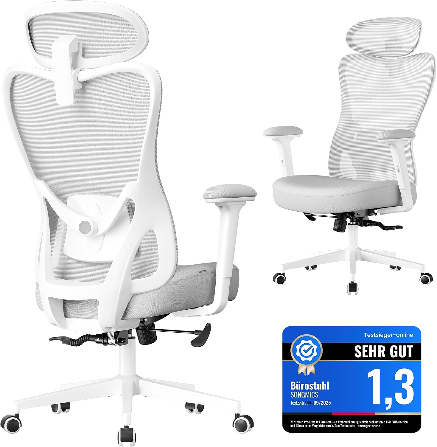 Detalle de SONGMICS Bürostuhl ergonomisch 150 kg Belastung