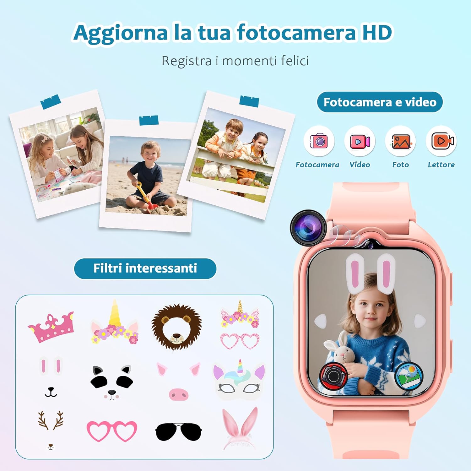Thumbnail 5 de Blackview Smartwatch per Bambini 1.75" – Fotocamera HD, 30 Giochi e Funzioni Educative