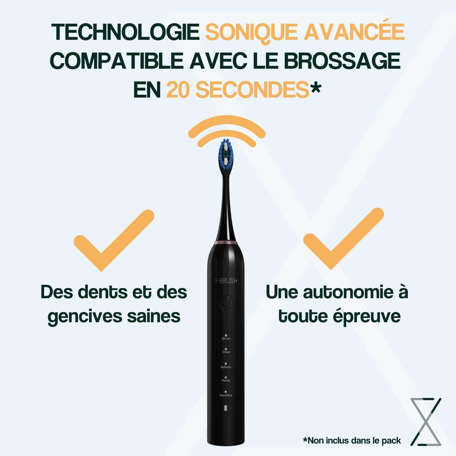 Thumbnail 2 de CleanMate brosse à dents électrique sonique Y-Brush (compatible Y-Brush Clean240) – 5 modes, autonomie jusqu’à 2 mois