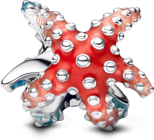 Detalle 2 de PANDORA Moments Seestern Mini-Charm aus Sterling Silber (793817C01) – Farbenfrohe Meereszene