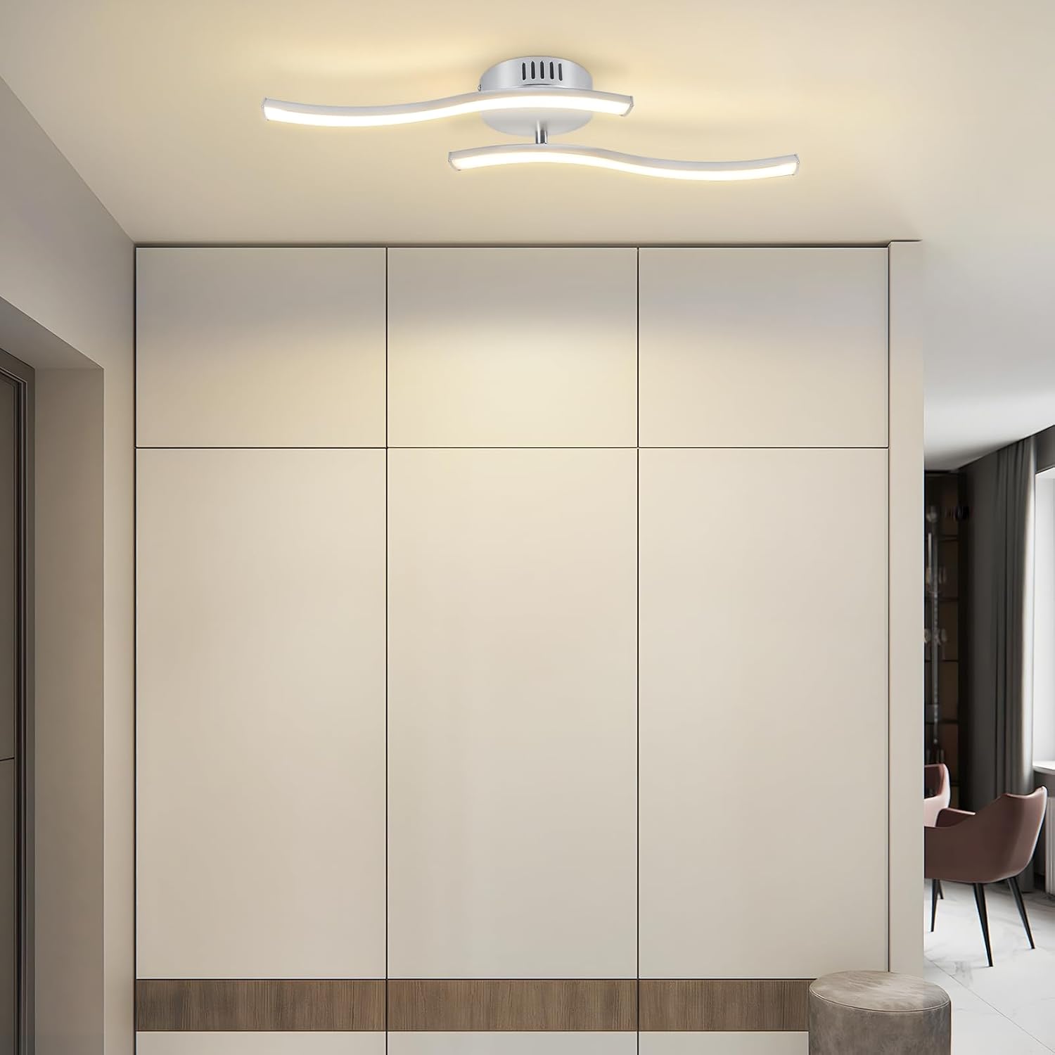 Thumbnail 6 de Homefire LED-Deckenlampe für Küche, Flur & Büro – 12 W, 3000 K mit Wellen-Design