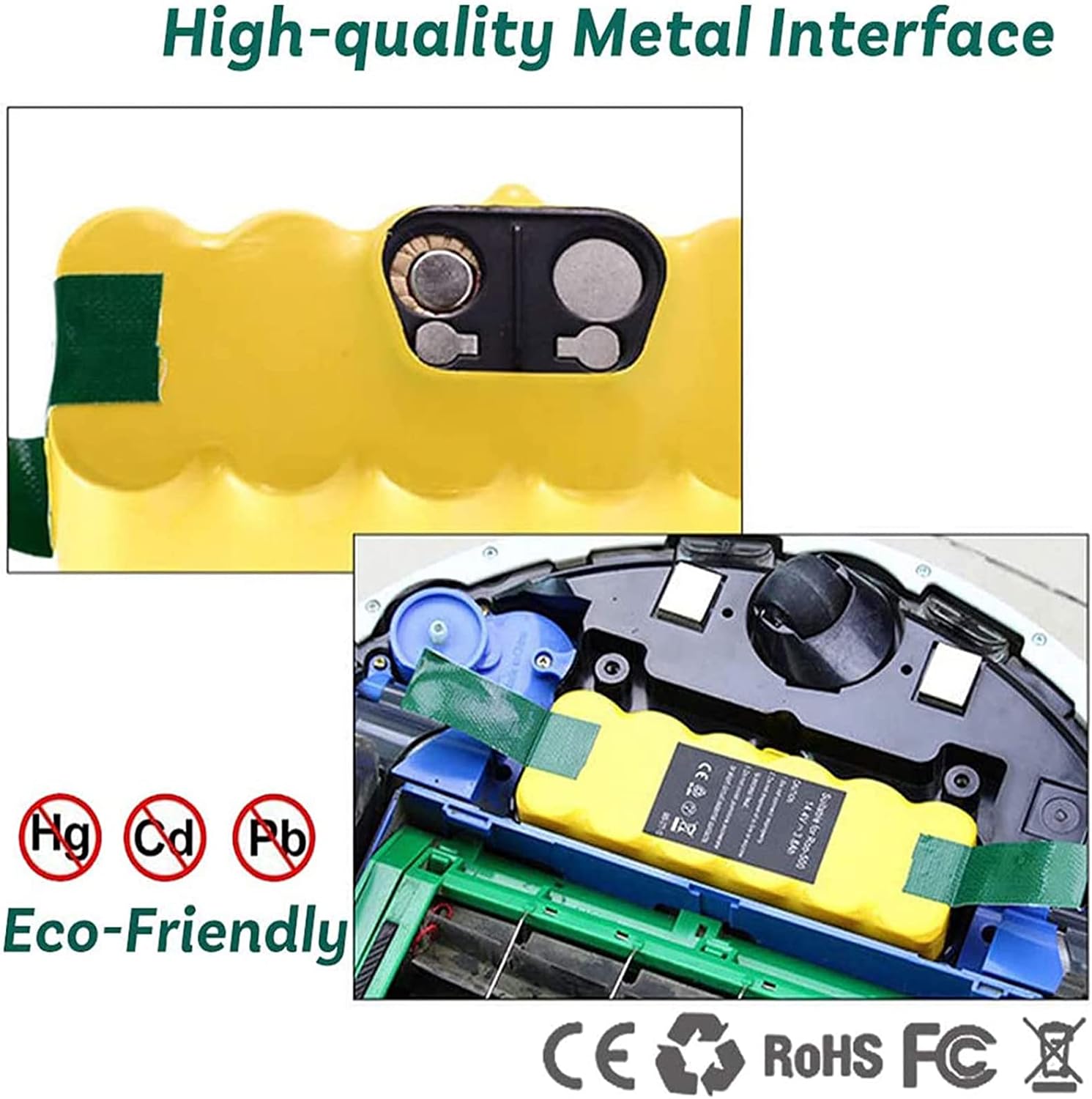 Detalle de Batteria 14,4 V 5000 mAh per iRobot Roomba