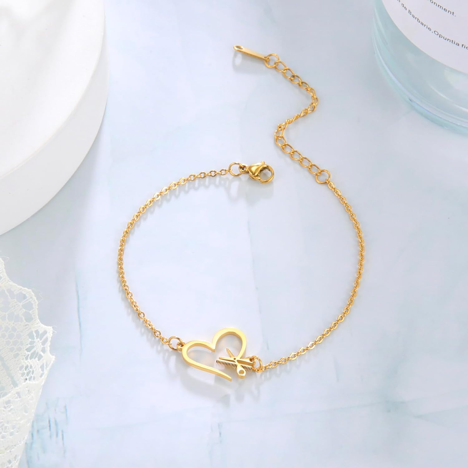 Detalle 2 de Bracelet ciseaux peigne bijou ajustable ⚙